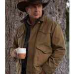 3. Kevin Costner Yellowstone John Dutton Brown Cotton Jacket