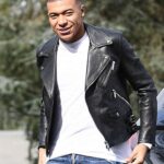 Kylian Mbappe Black Leather Jacket