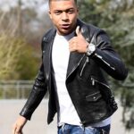 Kylian Mbappe Black Leather Jacket - USA Leather Factory