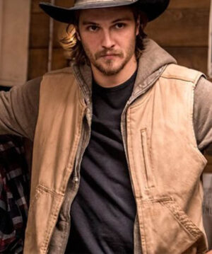 Luke Grimes Yellowstone Brown Cotton Vest
