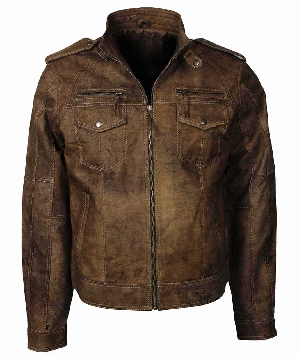 men-brown-short-distressed-leather-jacket