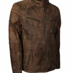 Shop Men Cafe Racer Distressed Leather Jacket