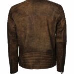 Shop Men Cafe Racer Distressed Leather Jacket Sale