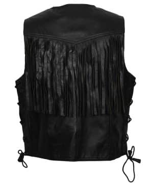Men Western Cowboy Fringe Leather Vest Outfit