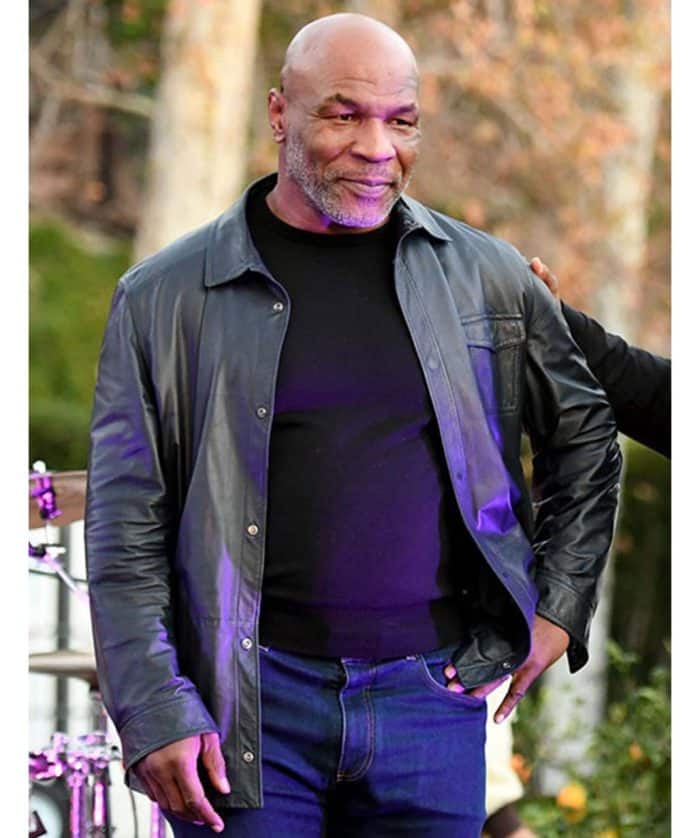 Mike Tyson Black Leather Jacket outfit