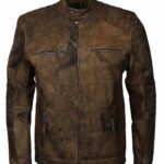 Morpheus Quilted Biker Distressed Leather Jacket
