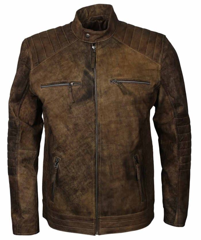 Morpheus Quilted Biker Distressed Leather Jacket