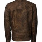 Morpheus Quilted Biker Distressed Leather Jacket Men USA