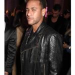 Neymar Snake Black Leather Jacket