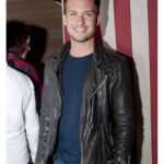 Patrick J. Adams Black Leather Jacket