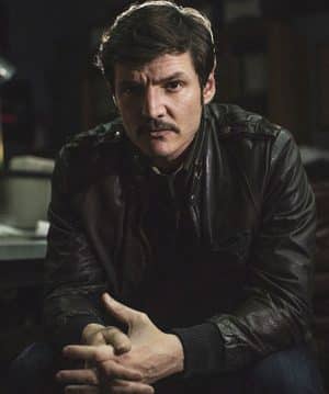 Pedro Pascal Narcos Season 2 Black Leather Jacket outfit for men