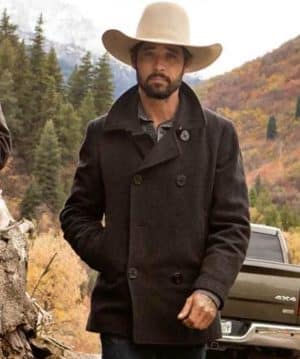 Ryan Bingham Yellowstone Outfit Walker Black Wool Peacoat
