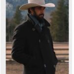 Ryan Bingham Yellowstone Walker Black Wool Peacoat