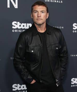 Sam Worthington Black Trucker Leather Jacket