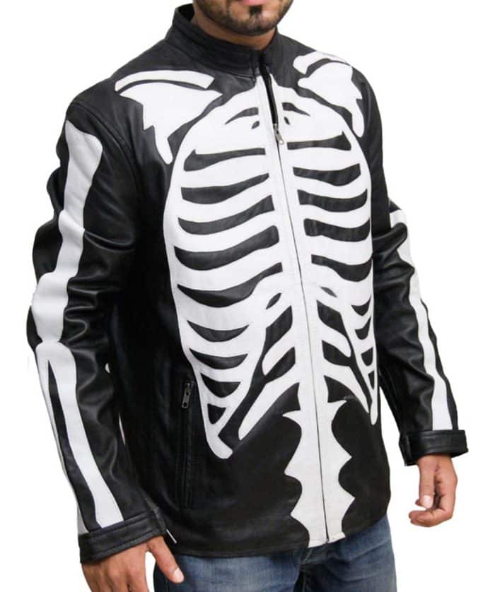 Skeleton Black Men Halloween Jacket Costume 