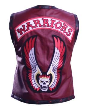 The Warriors Maroon Leather Vest Halloween Costume