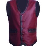 The Warriors Maroon Leather Vest Biker Halloween Costume
