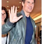 Tom Cruise Olive Green Bomber Leather Jacket Outfit
