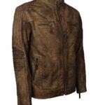 Tryphone Brown Distressed Leather Jacket - USA Leather Factory