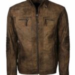 Tryphone Brown Distressed Leather Jacket online