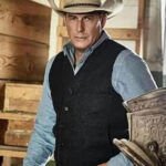 TV Series Yellowstone John Dutton Grey Wool Vest