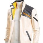 Valorant Phoenix Fiery White Leather Jacket For Men
