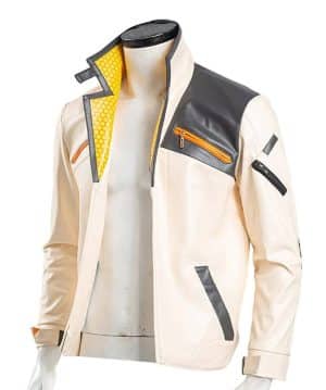 Valorant Phoenix Fiery White Leather Jacket For Men