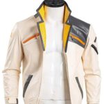 Valorant Phoenix Fiery White Leather Jacket - USA Leather Factory