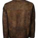 Vintage Distressed Leather Coat Men