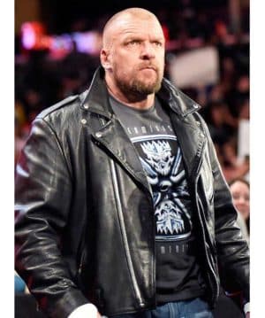 WWE Superstar Triple H Black Leather Jacket