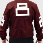 8 Ball Bomber Jacket for Men outfit Maroon