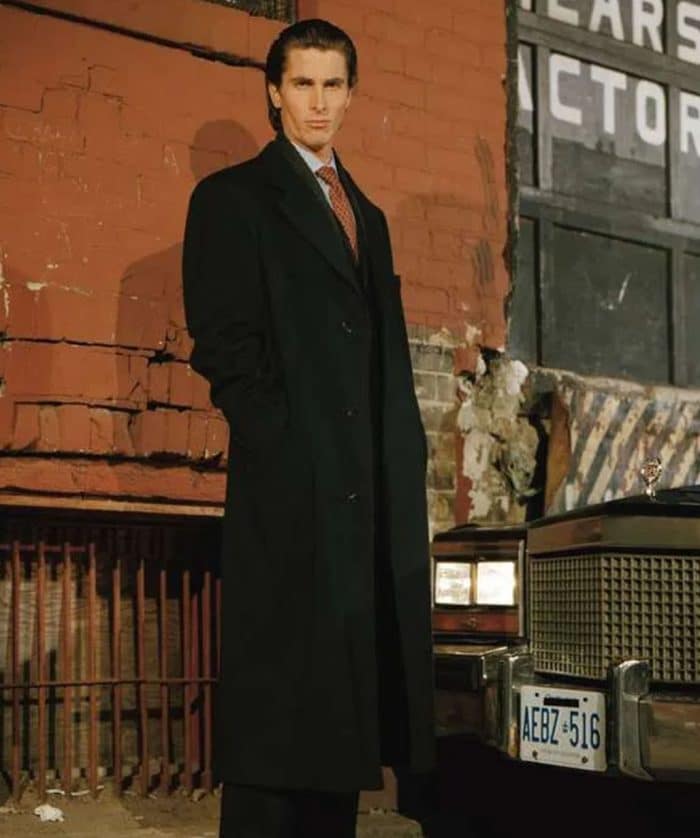 Christian Bale American Psycho Black Trench Coat