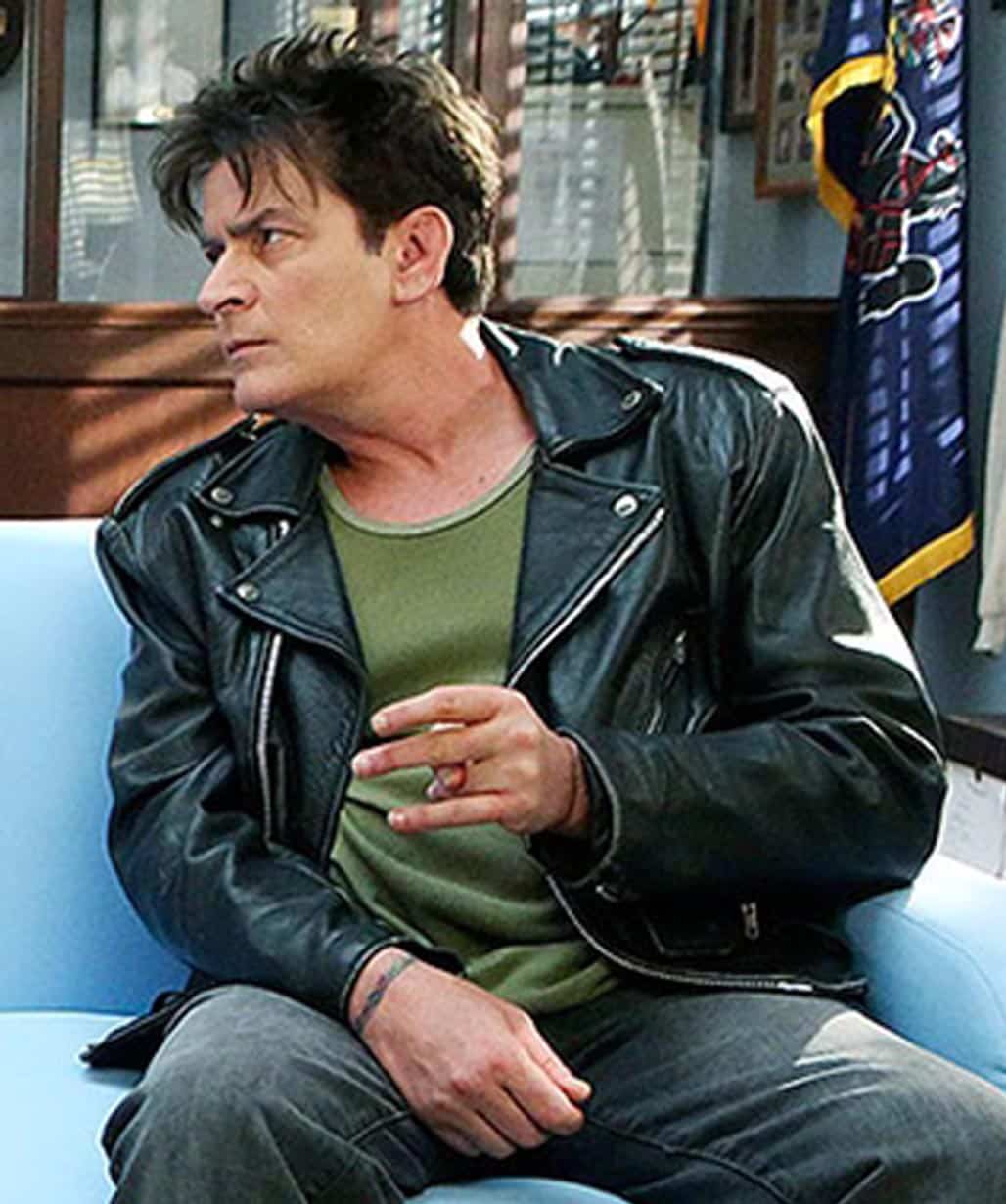charlie-sheen-biker-leather-jacket