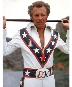 Evel Knievel White Biker Leather Jacket