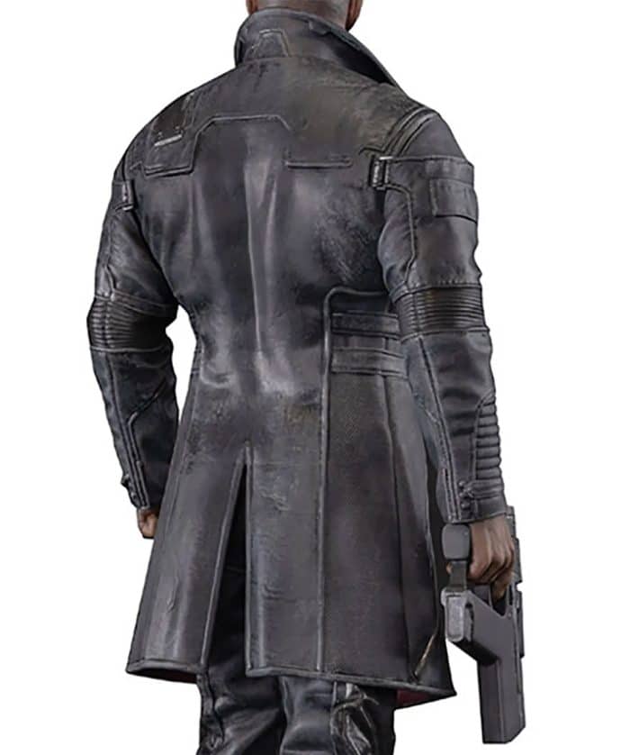 Idris Elba Cyberpunk 2077 Phantom Liberty Leather Coat Mens