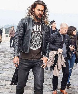 Jason Momoa Black Cropped Leather Jacket
