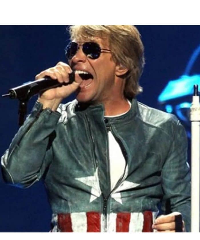 Jon Bon Jovi Captain America Leather Jacket Costume