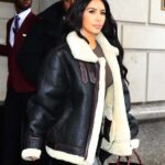 Kim Kardashian B3 Bomber Aviator Leather Jacket