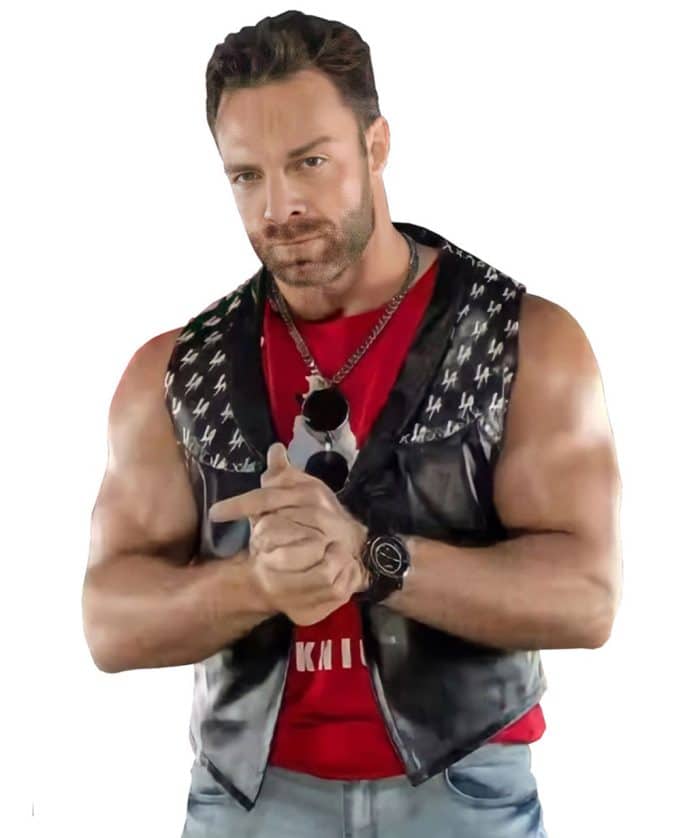 LA Knight WWE Black Leather Vest for sale