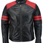 Men's Black Biker Lambskin Leather Jacket