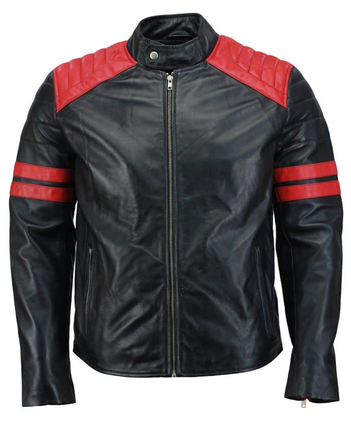 Men's Black Biker Lambskin Leather Jacket
