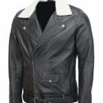 Shop Men's Black Fur Collar Leather Jacket