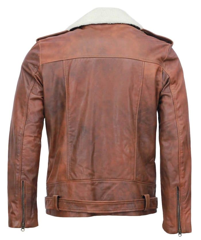 Men's Brown Fur Collar Jacket