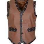 Michael Beck The Warriors Swan Brown Leather Vest