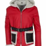 Red and Black Santa Claus Leather Jacket