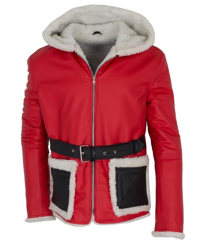 Red and Black Santa Claus Leather Jacket