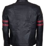 Sam Witwer Black Biker Leather Jacket mens back