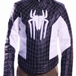 Spiderman White and Black Leather Jacket