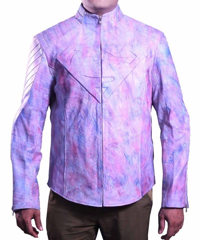 Superman Rainbow Hand Waxed Leather Jacket