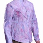 Superman Rainbow Hand Waxed Leather Jacket Costume